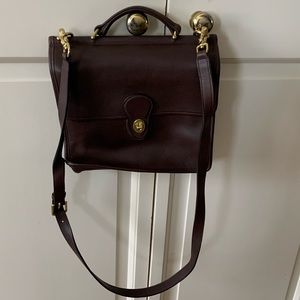 VINTAGE CoachWillis Black Leather crossbody handbag. Top handle / satchel